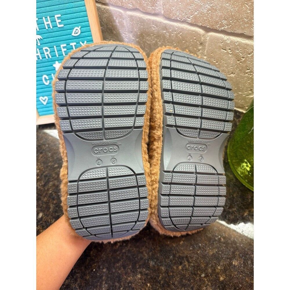 Crocs x Lil Nas X Mega Crush Clog Brown Sherpa Fleece Platform Shoes W6 M4 NWOT - Picture 7 of 8